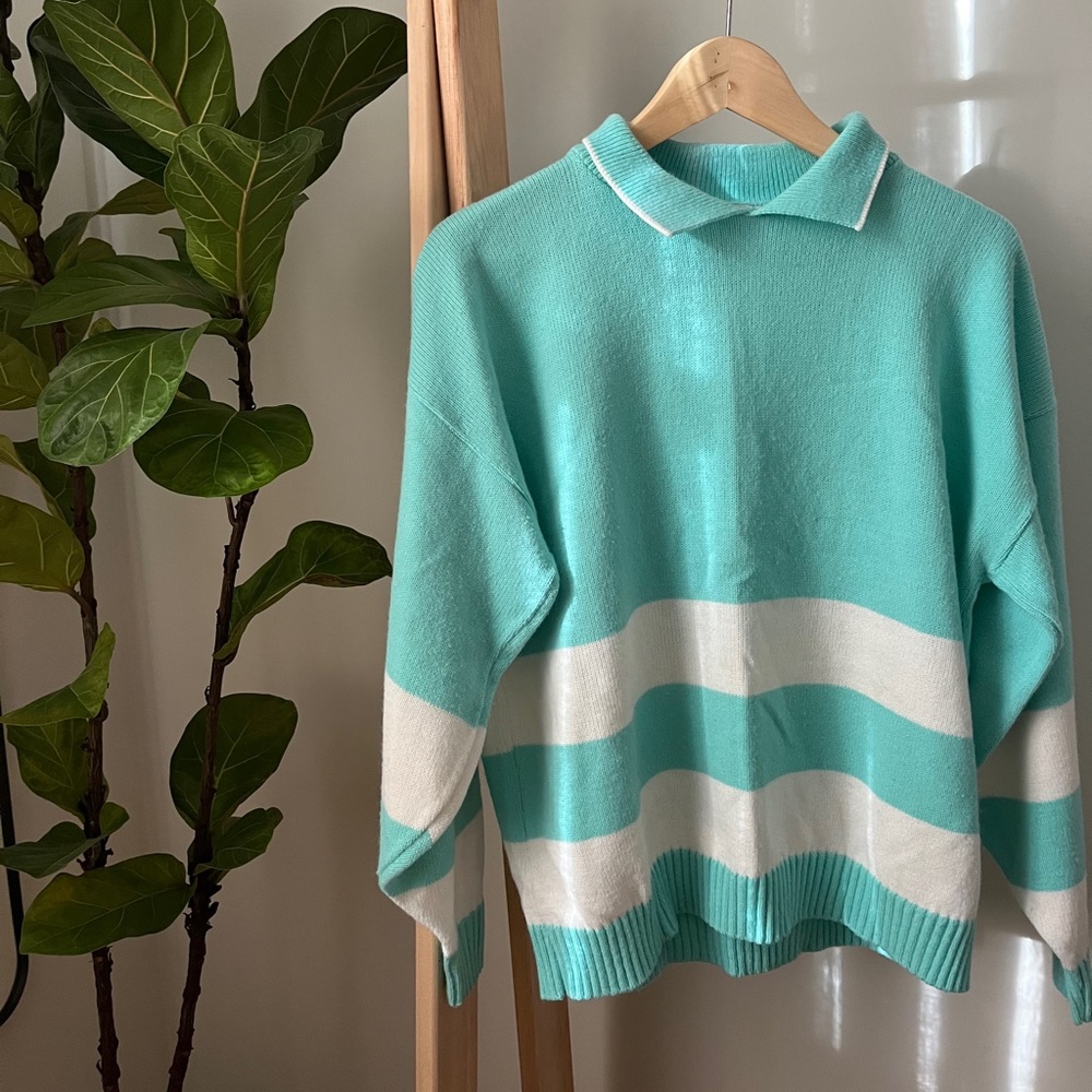 Vintage Made in USA Preppy Knit Sweater Striped
